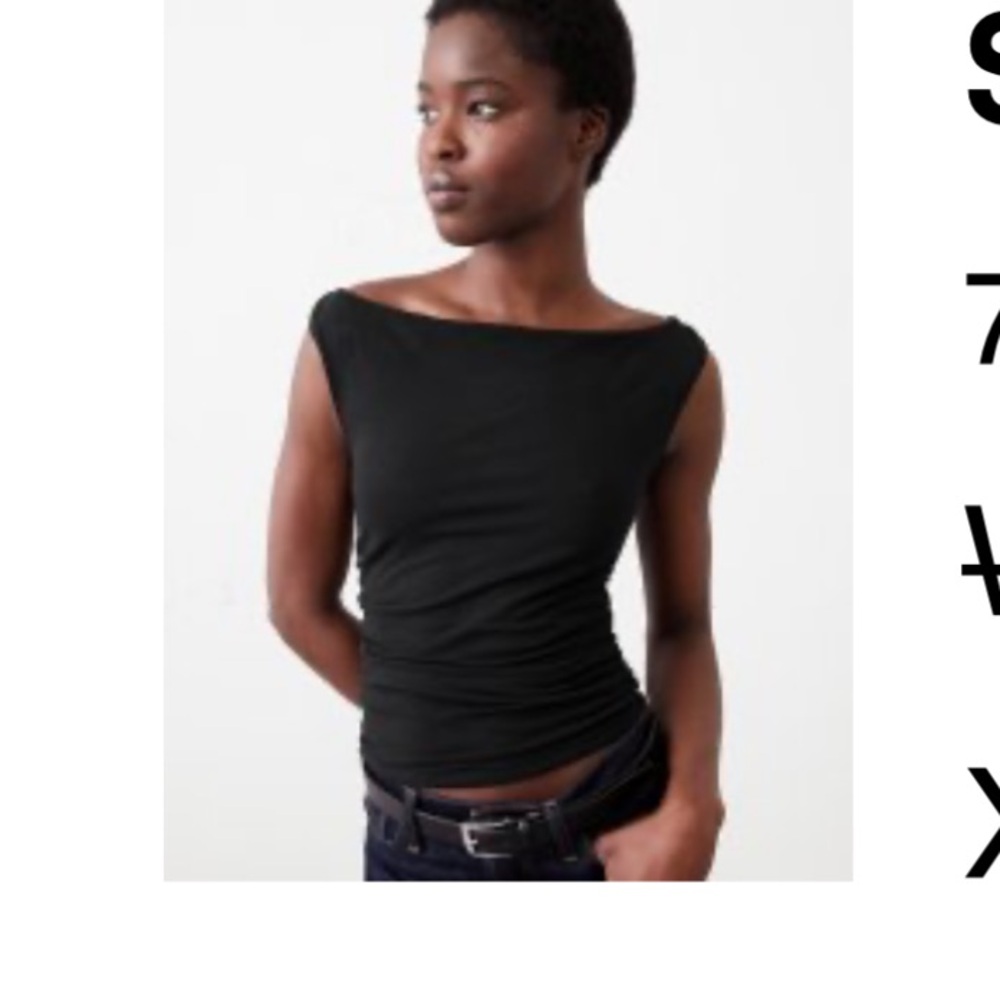 Banana Republic Black Boatneck Sleeveless Tank